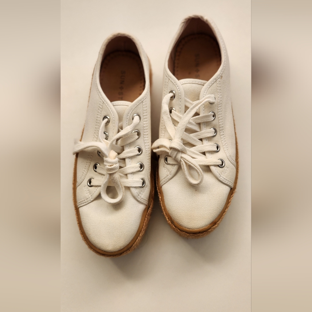 Sun + Stone White Espadrille Sneakers